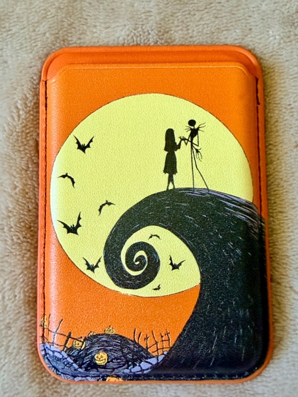 Disney The Nightmare Before Christmas Orange Yellow Black Magnetic Wallet